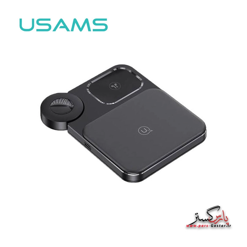 190-1 شارژر وایرلس 3 کاره یوسمز مدل USAMS 15W 3in1 Desktop Wireless Charger US-CD190 | US-CD190 - Image 1